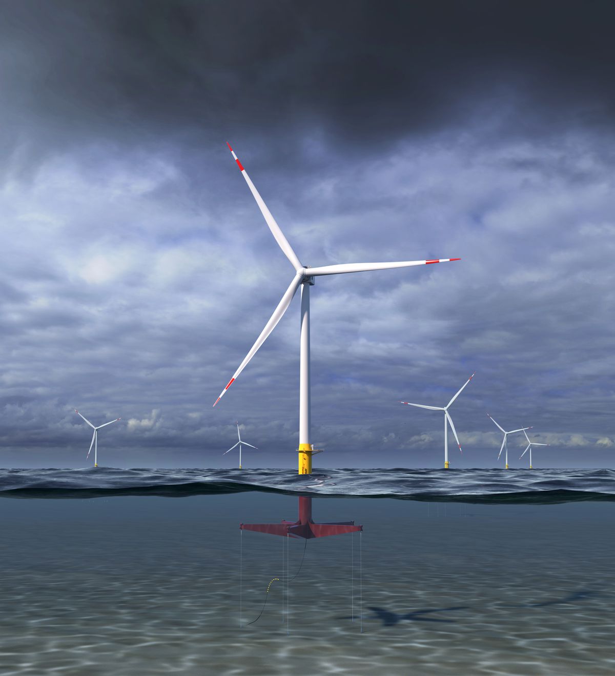 The design for GE’s floating wind turbine concept