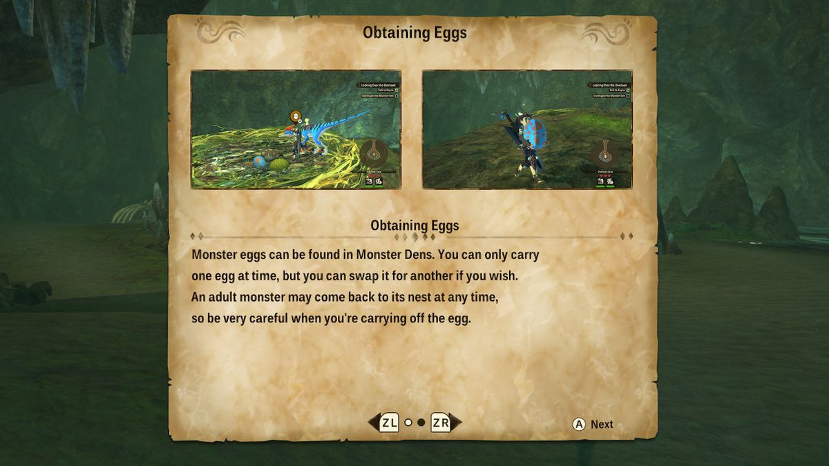 Information on obtaining eggs in Monster Hunter Stories 2: Wings of Ruin