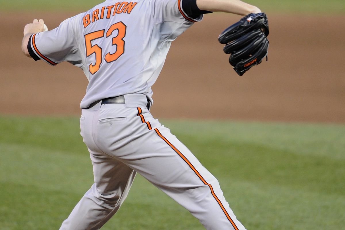 Despite EME's request in the game thread, Zach Britton sucked just as much as everyone else has. (Photo by Hannah Foslien/Getty Images)