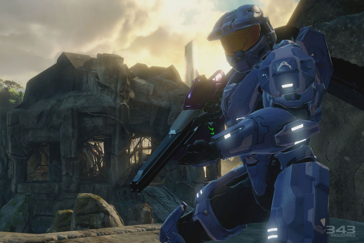 Halo 2: Anniversary - blue soldier on Temple map