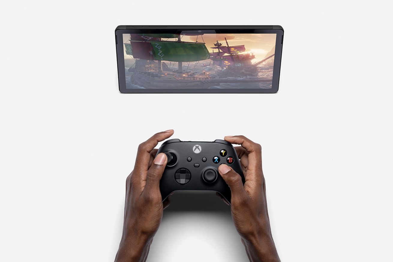A game streamed over Xbox Cloud Gaming on a tablet