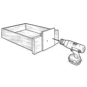 <p>4. Drill the drawer.</p>