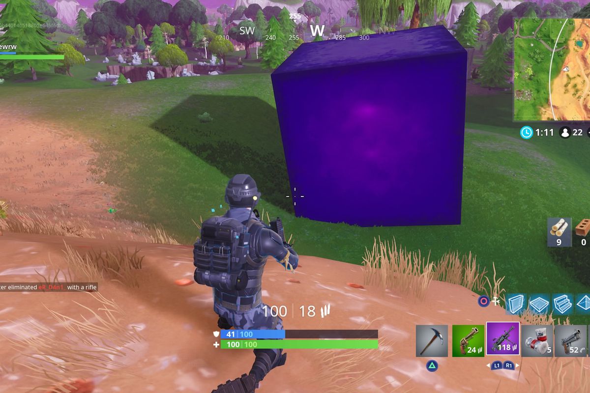 fortnite s mysterious cube keeps moving and i can t stop following it - how to shoot fortnite ps4