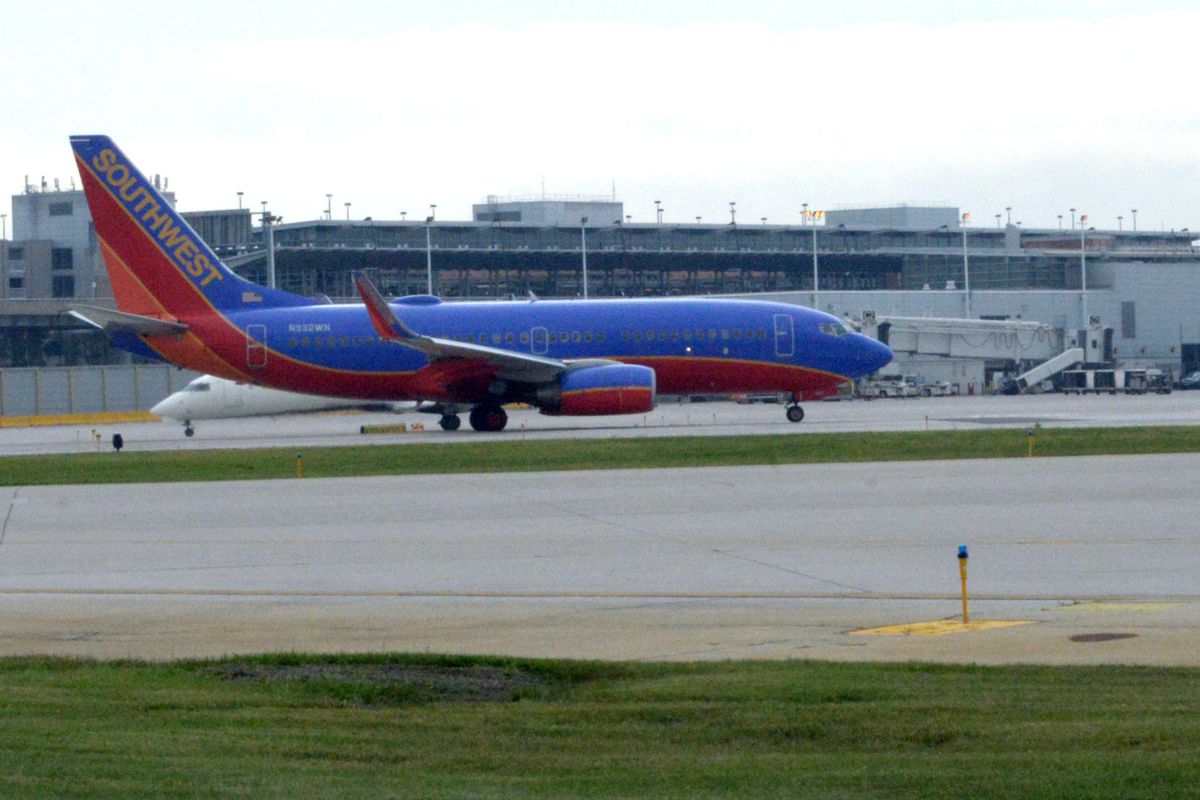 A Southwest Airlines jet at Midway Airport.