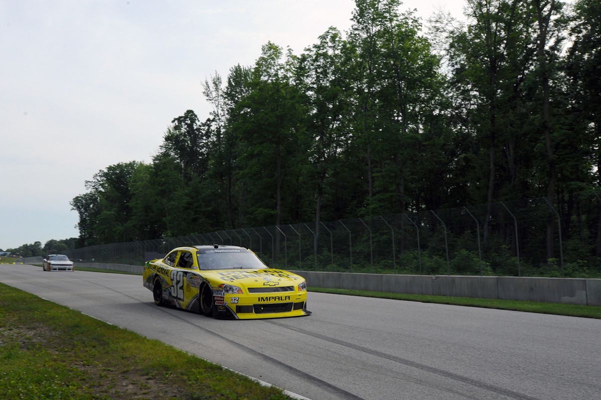 Reed Sorenson drives the No. 32 Dollar General Chevrolet, during the NASCAR Nationwide Series Bucyrus 200 at Road America.