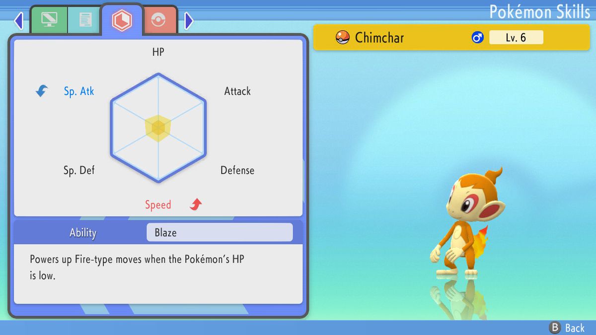 A screenshot showing EVs in Pokémon Brilliant Diamond&nbsp;and&nbsp;Pokémon Shining Pearl