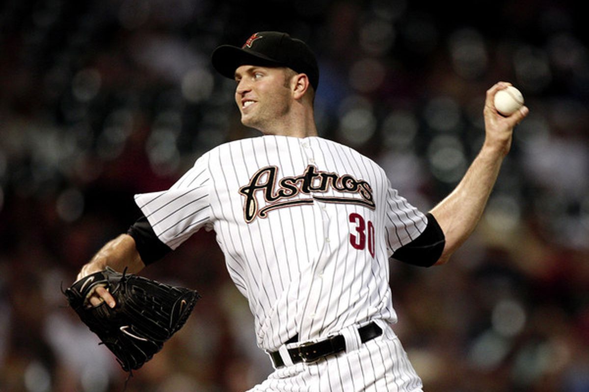 HOUSTON - AUGUST 30:  Pitcher J.A. Happ #30 of the Houston Astros throws against the St. Louis Cardinals at Minute Maid Park on August 30 2010 in Houston Texas.  (Photo by Bob Levey/Getty Images)