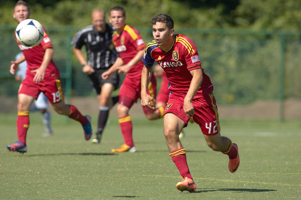 David Viana in action for the RSL reserves.
(Photo By Gary Rohman)