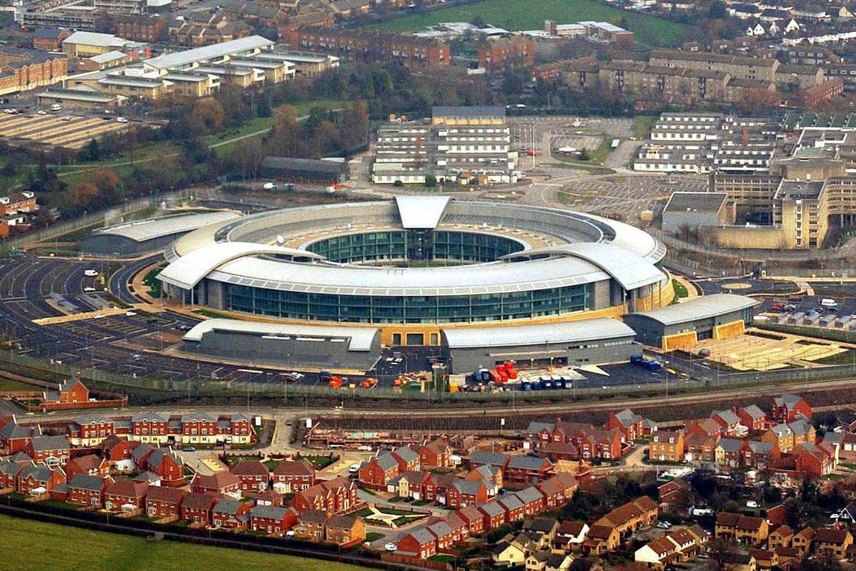 The Government Communication Headquarters (GCHQ) is photographed in Cheltenham, England.