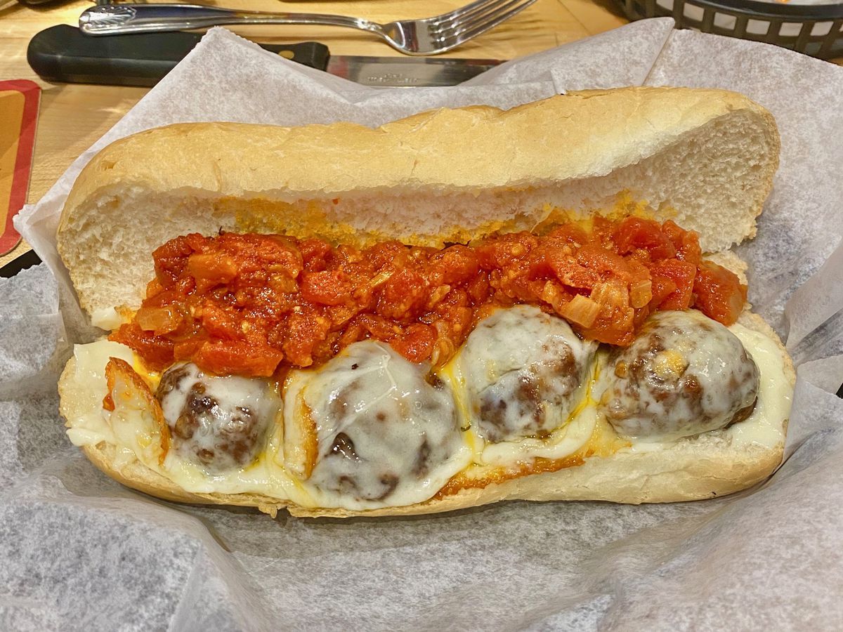 meatball sub at bare bones butcher in the nations nashville