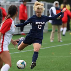 The Houston Cougars take on the UConn Huskies in a women’s college soccer game at Dillon Stadium in Hartford, CT on October 10, 2019.