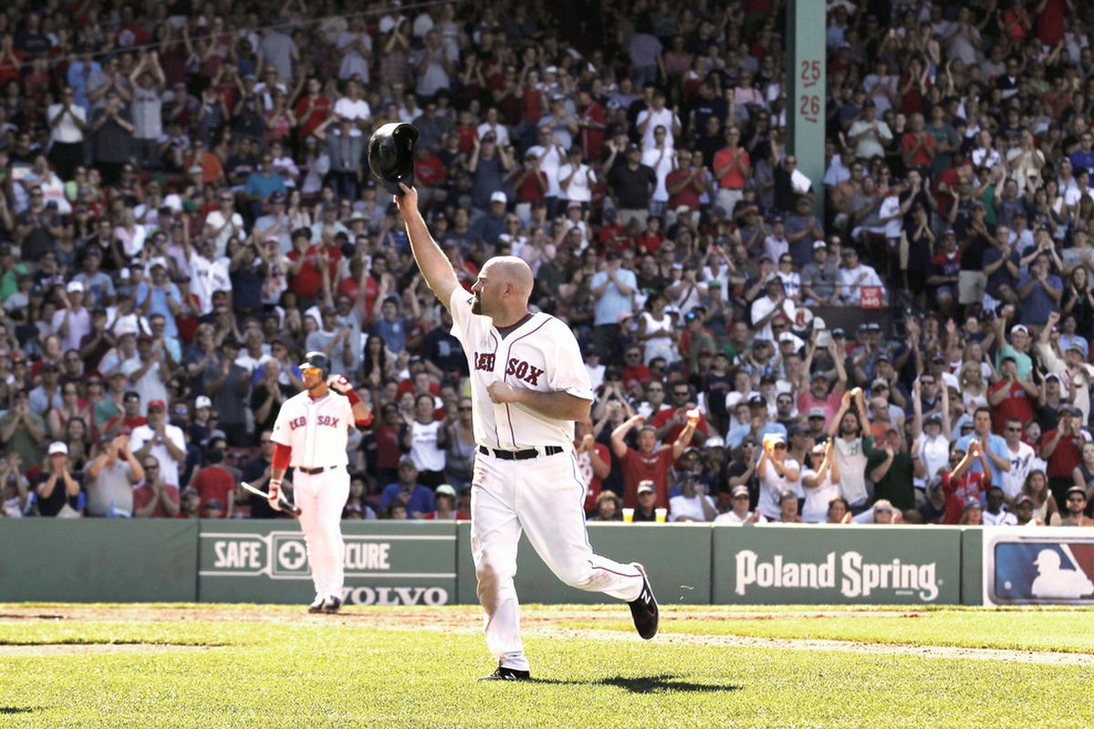 Youkilis Is gone, has he taken the walks with him?  (Photo by Winslow Townson/Getty Images)