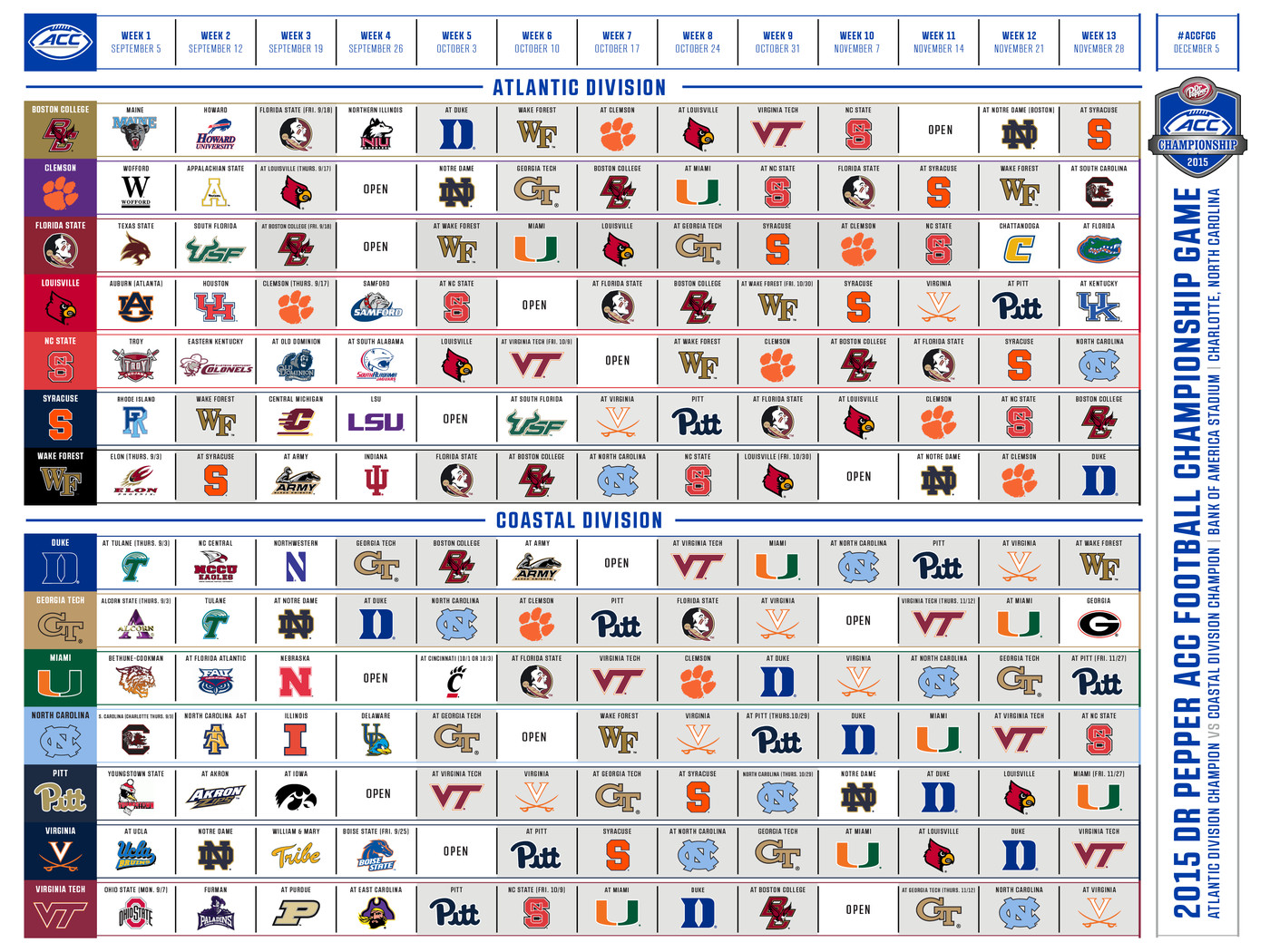 FREE printable 2015 NFL TV Schedule