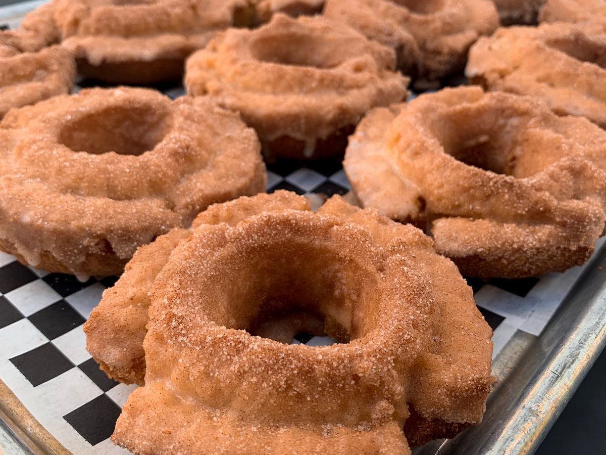 Apple cider old fashioned doughnuts at Carl’s Donuts