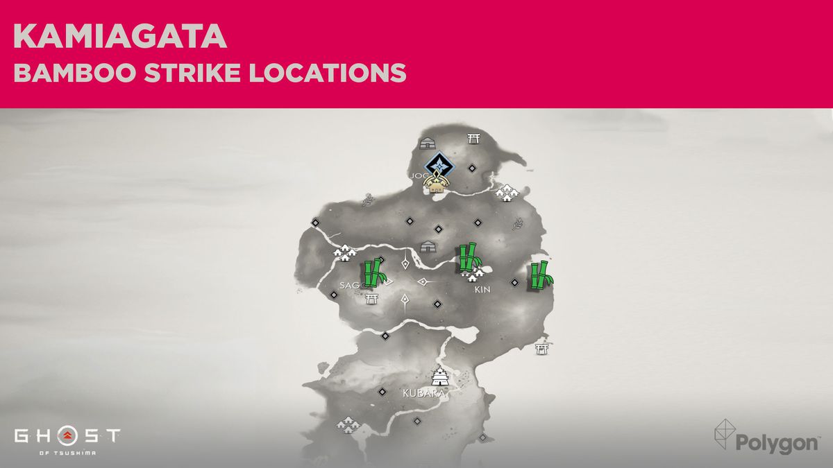 All Bamboo Strike locations in Kamiagata in Ghost of Tsushima