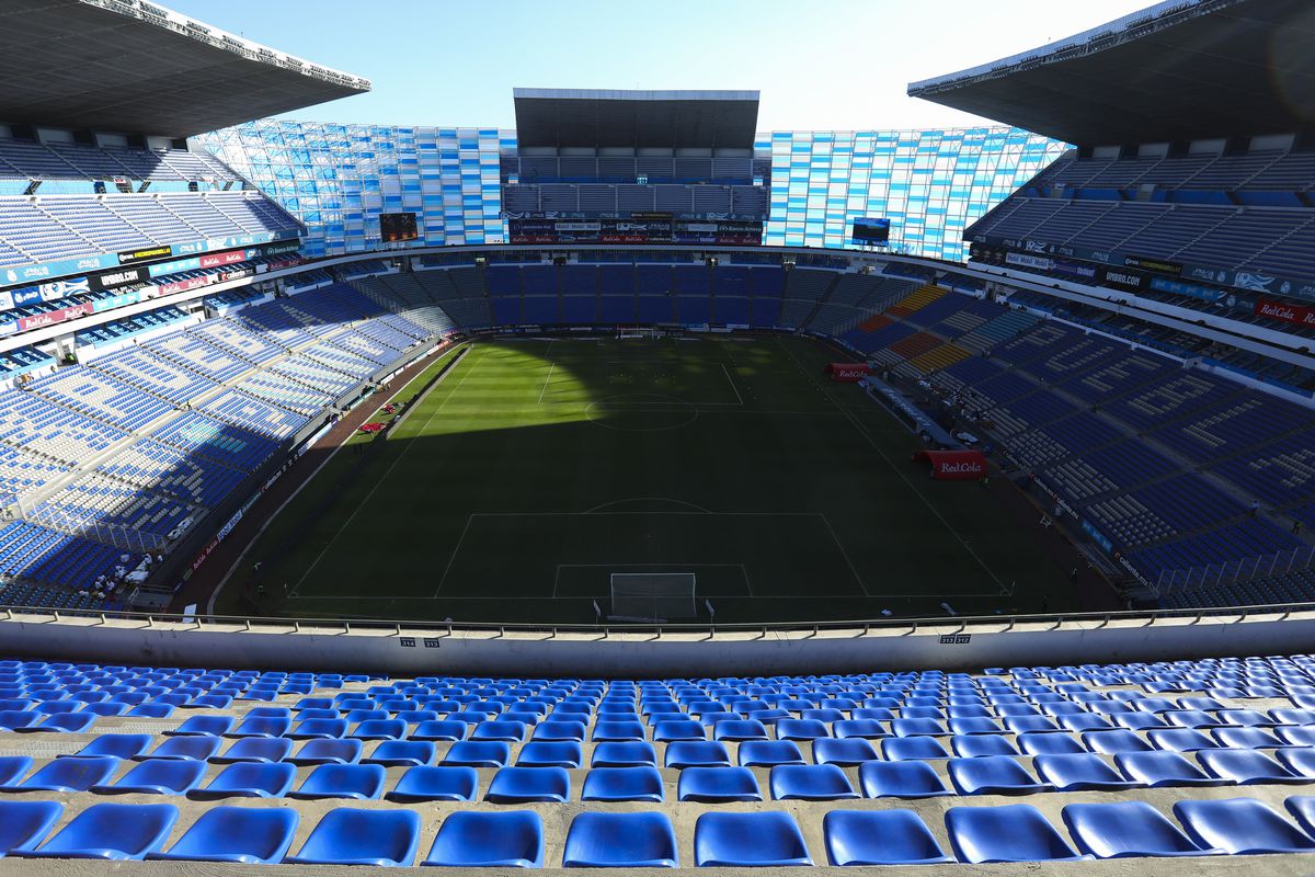 General view of Cuauhtemoc Stadium during the 8th round match between Puebla and FC Juarez as part of the Torneo Grita Mexico C22 Liga MX at Cuauhtemoc Stadium on March 1, 2022 in Puebla, Mexico.