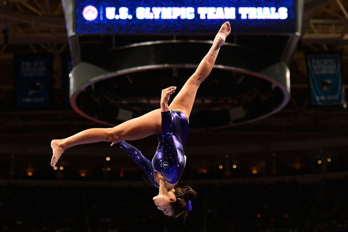 SAN JOSE, CA - JUNE 29:  Anna Li competes on the beam during day 2 of the 2012 U.S. Olympic Gymnastics Team Trials at HP Pavilion on June 28, 2012 in San Jose, California.  (Photo by Ronald Martinez/Getty Images)