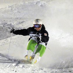 Marc-Antoine Gagnon (CAN) competes during the men's moguls finals at Deer Valley Ski Resort on Thursday, Jan. 9, 2014.