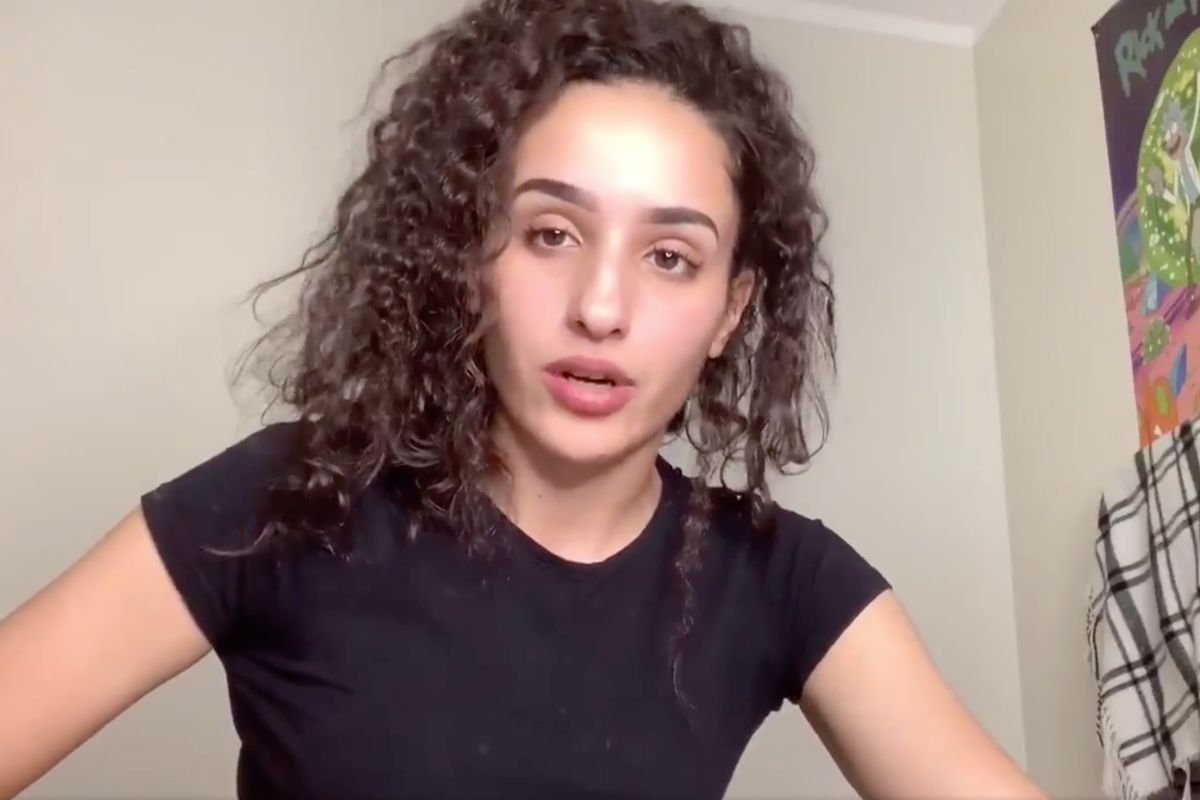 Dounya Zayer, who is suing a police officer she alleges violated her right to free speech when he shoved her to the ground during a Black Lives Matter protest last year. 