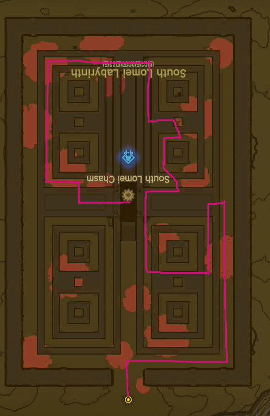 A map, upside down, shows the way through the maze