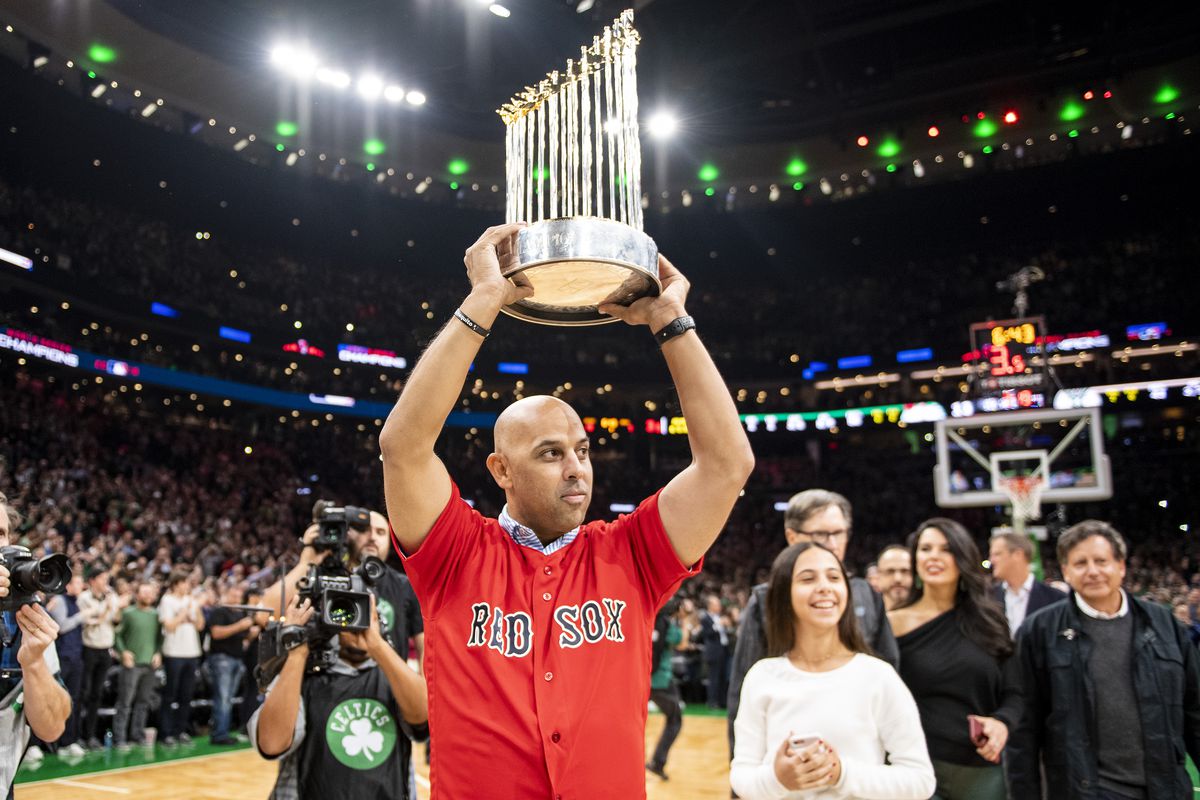 Boston Red Sox World Series Trophy At Boston Celtics