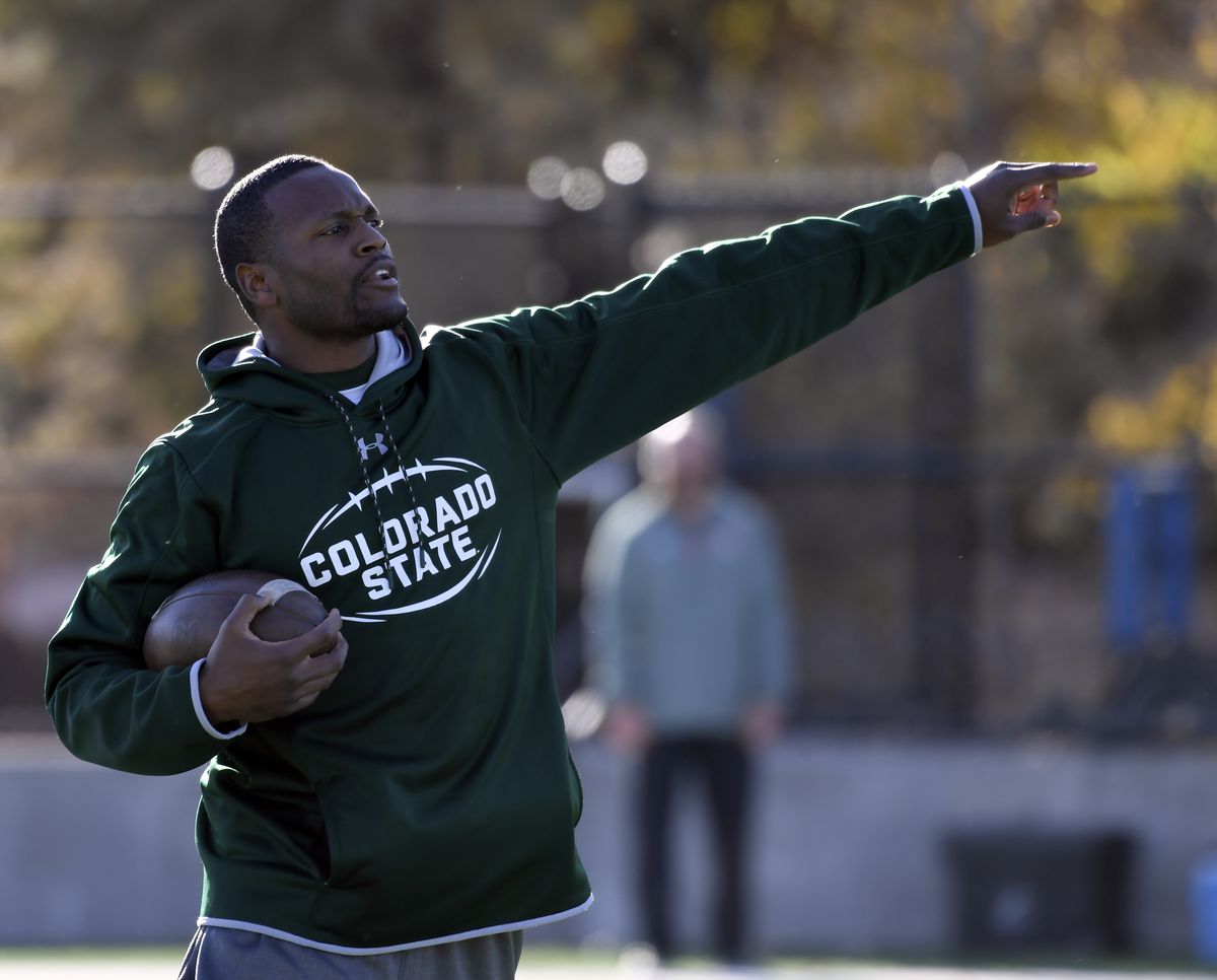 CSU receivers coach Alvis Whitted during practice