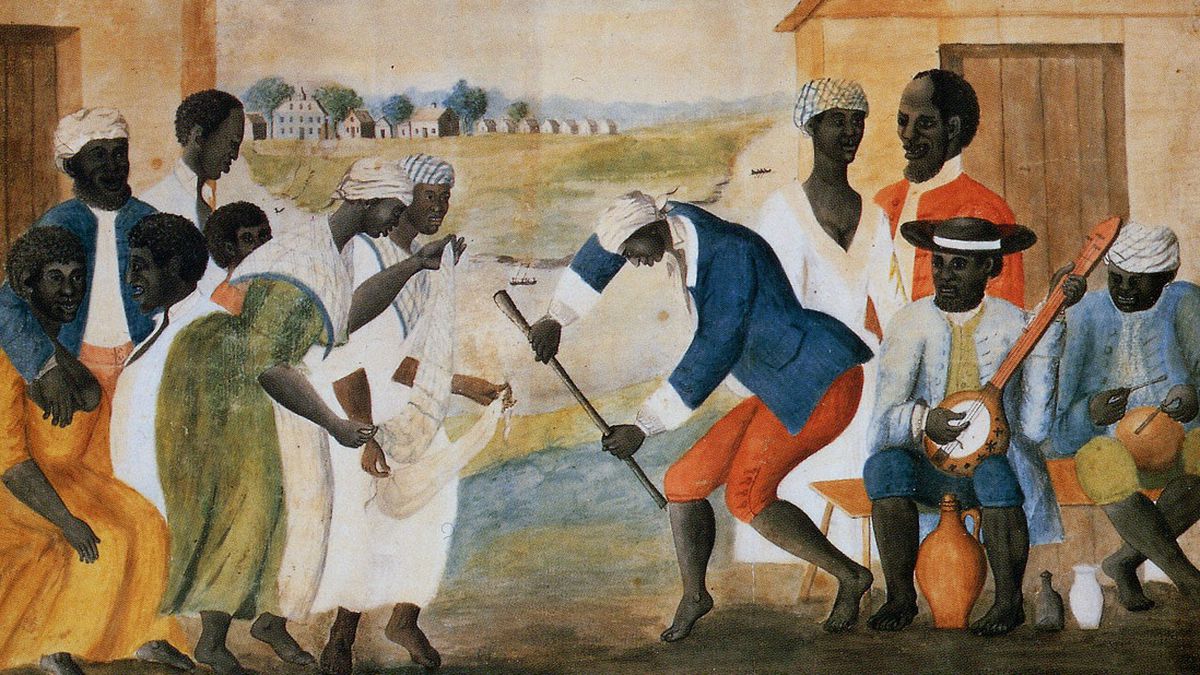 The Old Plantation (Slaves Dancing on a South Carolina Plantation), ca. 1785-1795. 