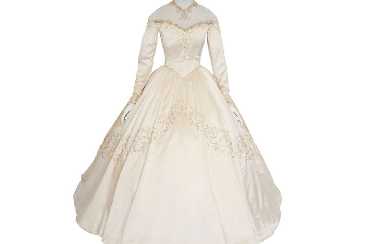 Elizabeth Taylor's first wedding dress, via Christie's