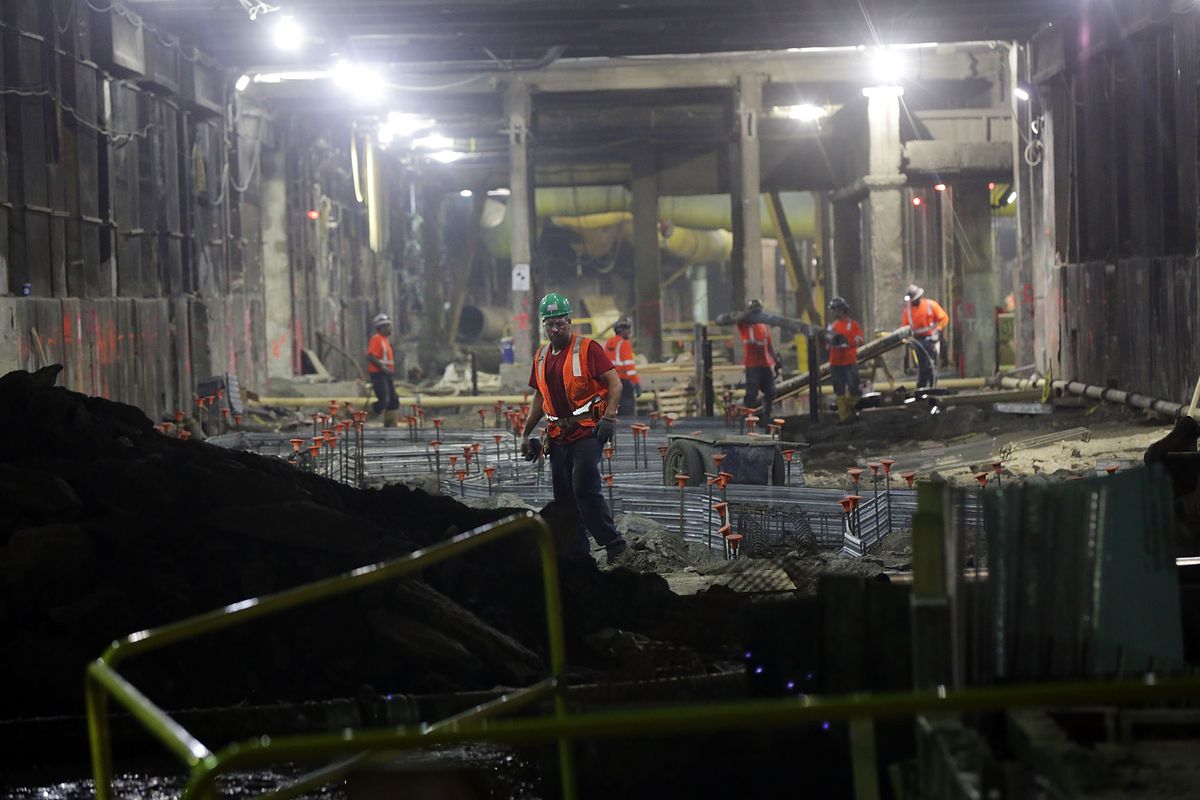 New York City's Transit Authority Gives Media Tour Of Tunnel Connecting LIRR Trains To Grand Central Station