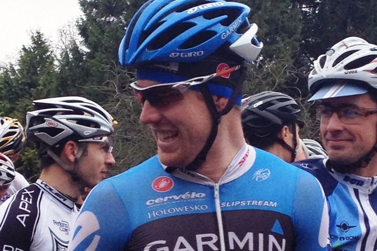 Tyler Farrar lines up at a local Seattle cyclocross race