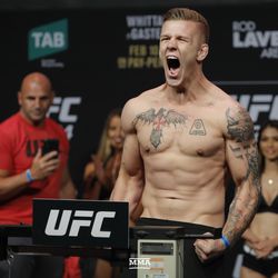Jim Crute poses at UFC 234 weigh-ins.