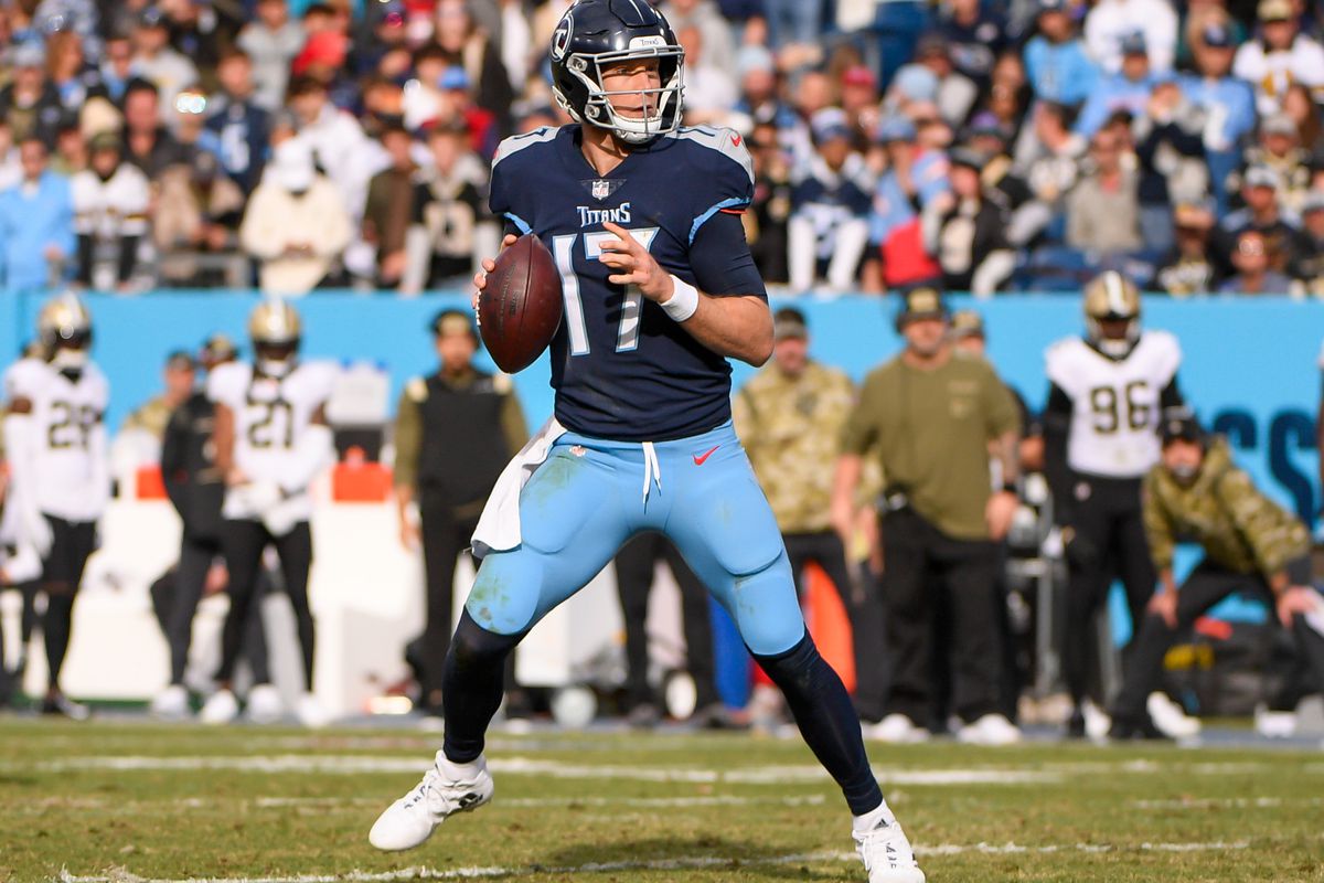 Tennessee Titans quarterback Ryan Tannehill (17) against the New Orleans Saints during the second half at Nissan Stadium.&nbsp;