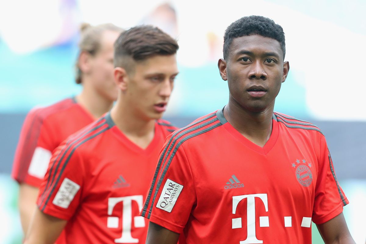 MIAMI, FL - JULY 27: David Alaba of FC Bayern Muenchen practices during a training session ahead of the team's friendly match aganst Manchester City on Saturday during the FC Bayern AUDI Summer Tour on July 27, 2018 at Hard Rock Stadium in Miami, Florida.