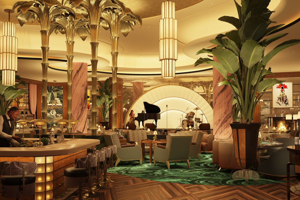 A rendering of the main dining room at Delilah