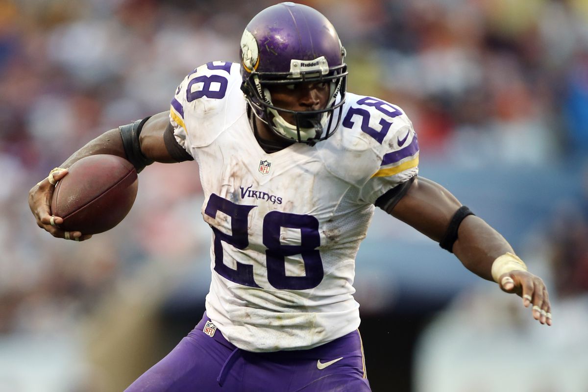 Sorry. . .no eligible pictures of the Vikings taking on the Browns. So, here's Adrian Peterson.