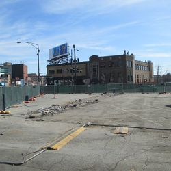 The remains of the Cubs Store, now gone completely -