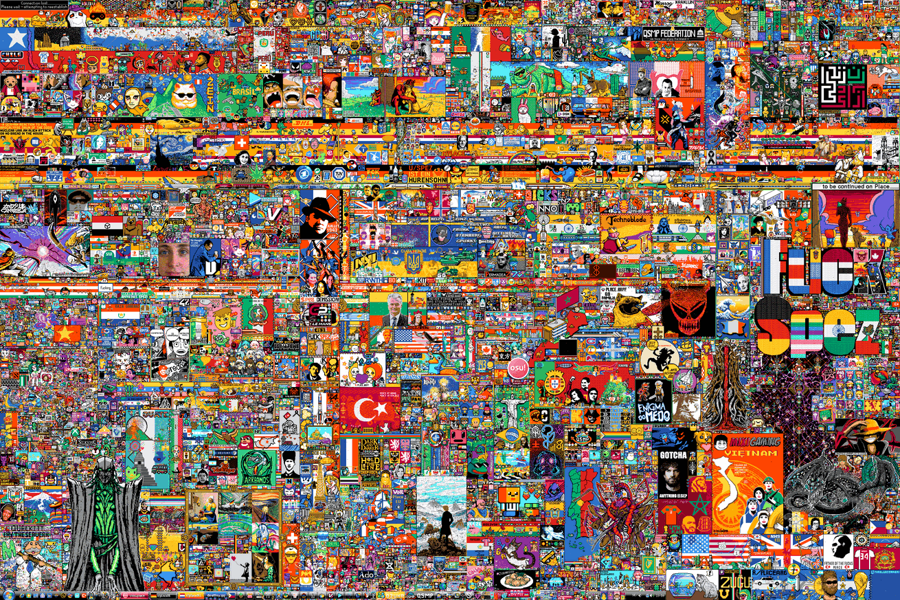 A still image of the r/Place 2023 canvas.