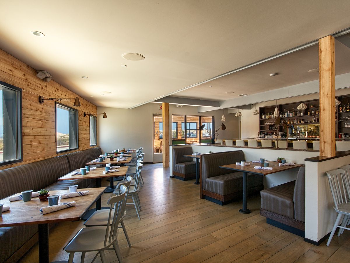 The interior dining area at Playa Provisions in Playa Del Rey, California.