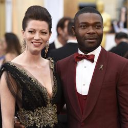 Jessica Oyelowo, left, and David Oyelowo arrive at the Oscars on Sunday, Feb. 22, 2015, at the Dolby Theatre in Los Angeles. 