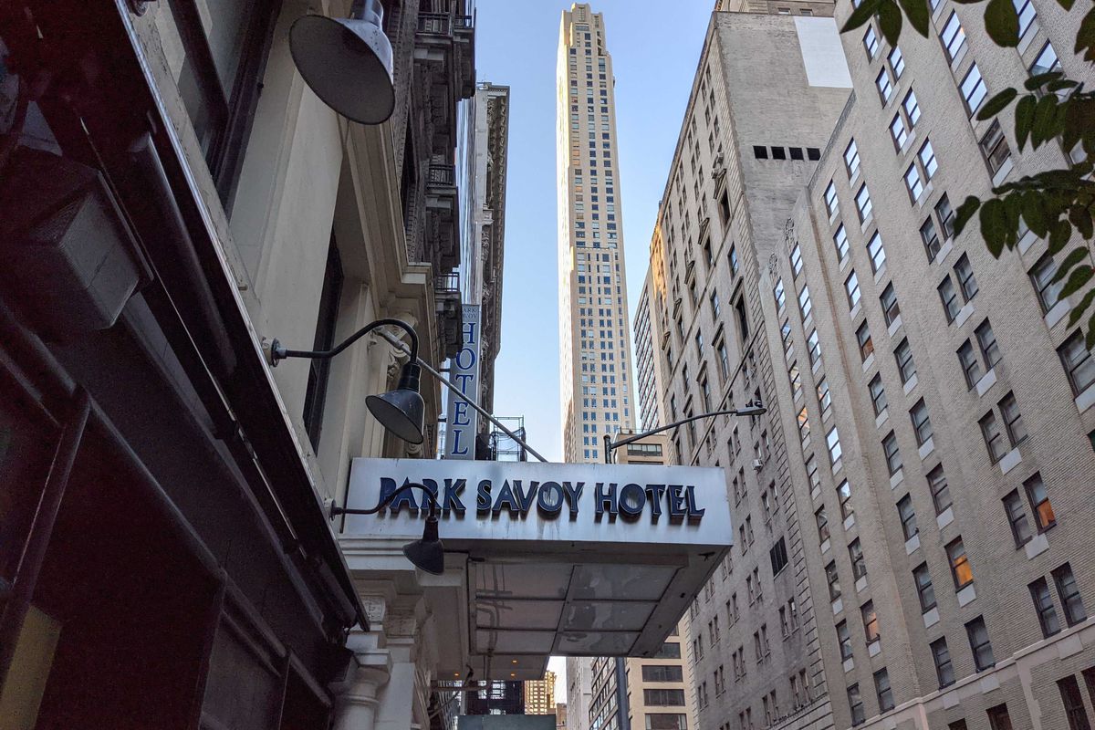 The former Park Savoy Hotel on West 58th Street is now a men’s shelter.