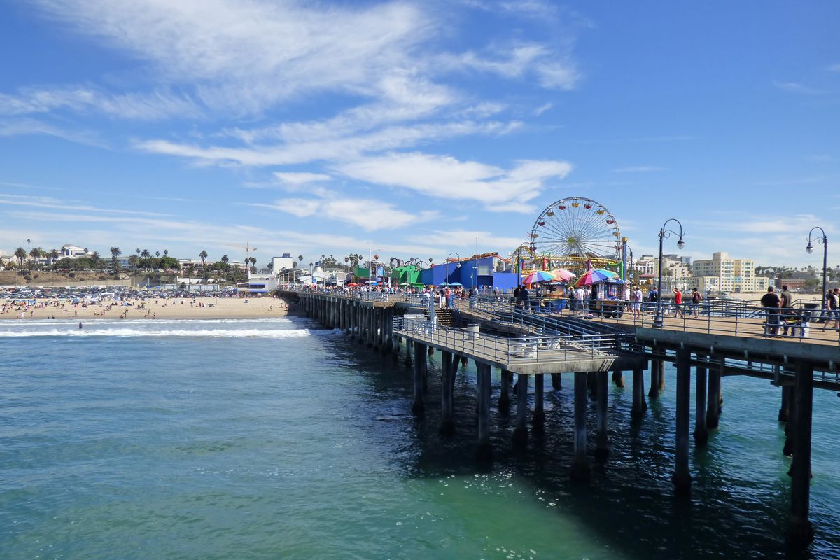 A photo of the Santa Monica Pier.