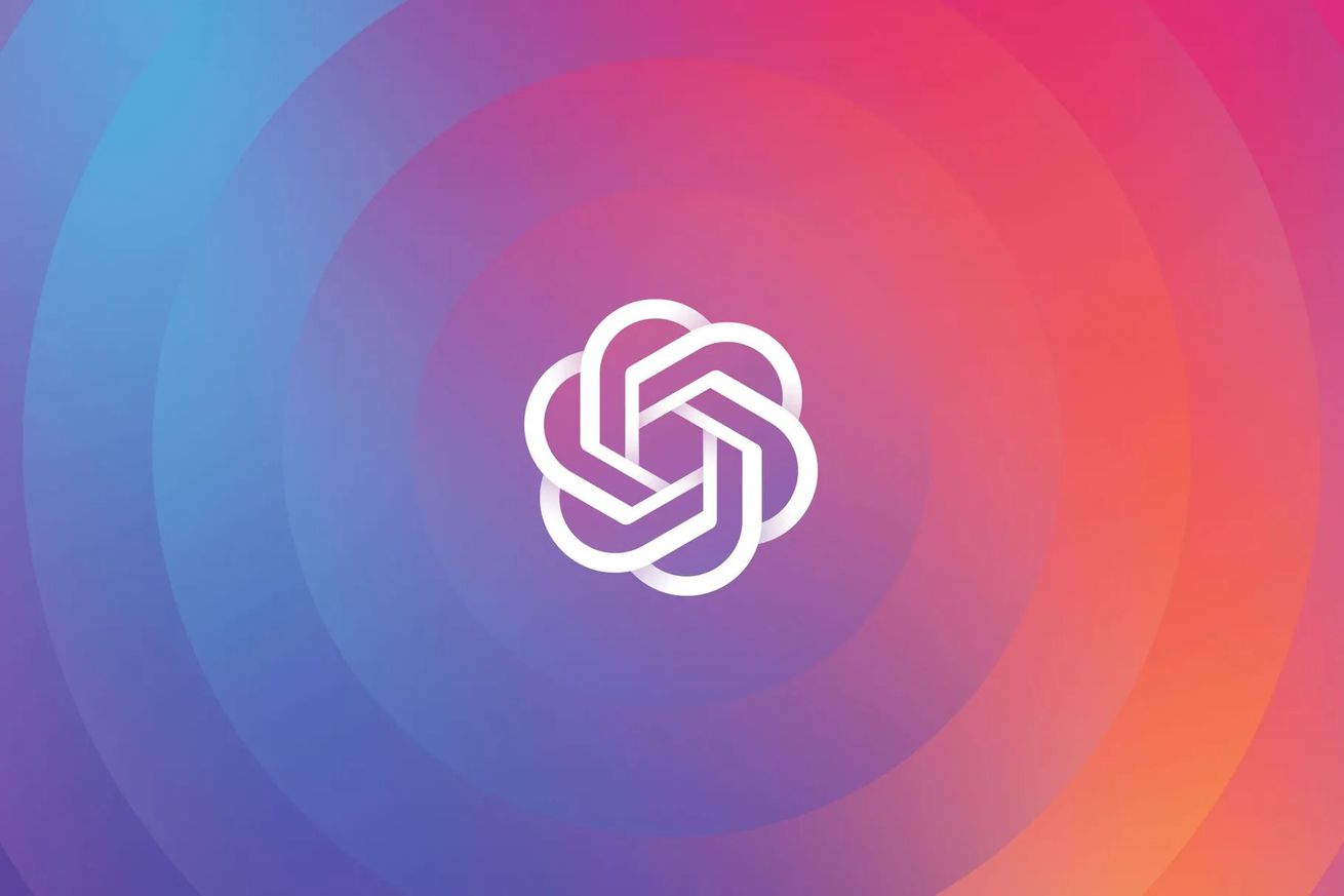 An image of OpenAI’s logo, which looks like a stylized and symmetrical braid.
