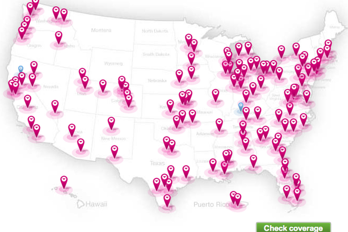 T-Mobile 4G coverage map
