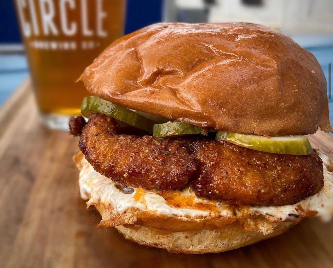 A fish sandwich from Huckleberry