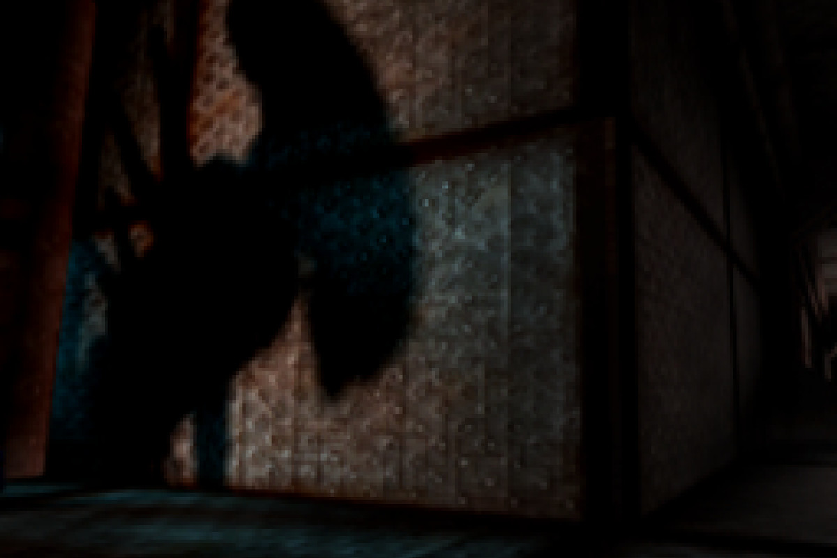 An alien shadow stalks the halls of a derelict spaceship