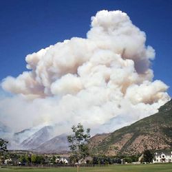 The Quail Fire rages in Alpine Tuesday, July 3, 2012.