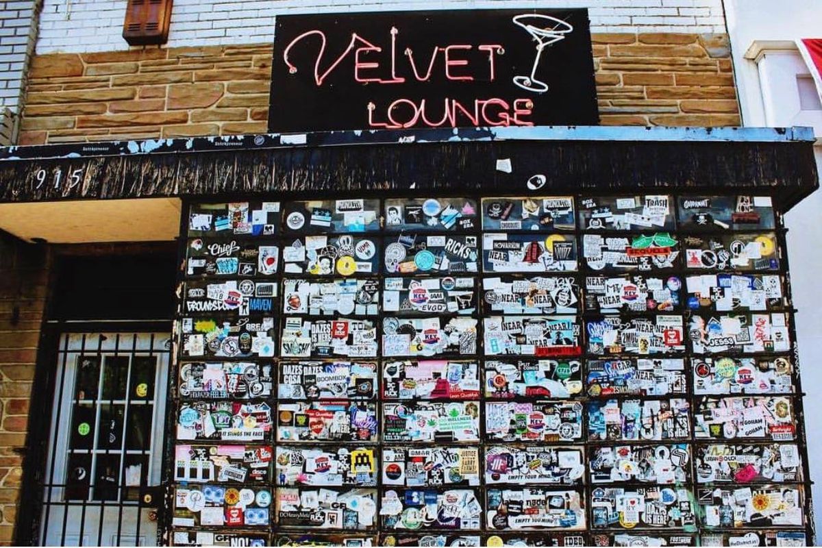 The facade of Velvet Lounge.