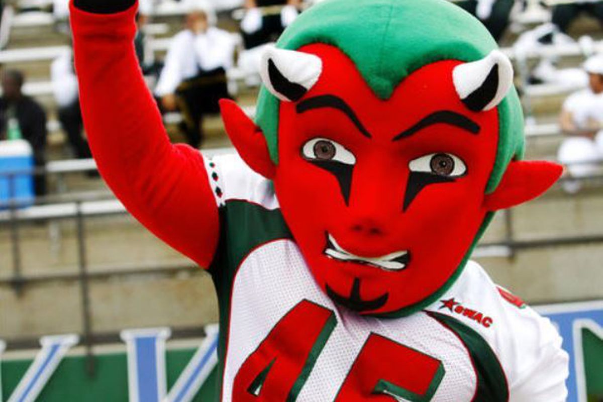 The Delta Devil, the mascot of the Mississippi Valley State football team.