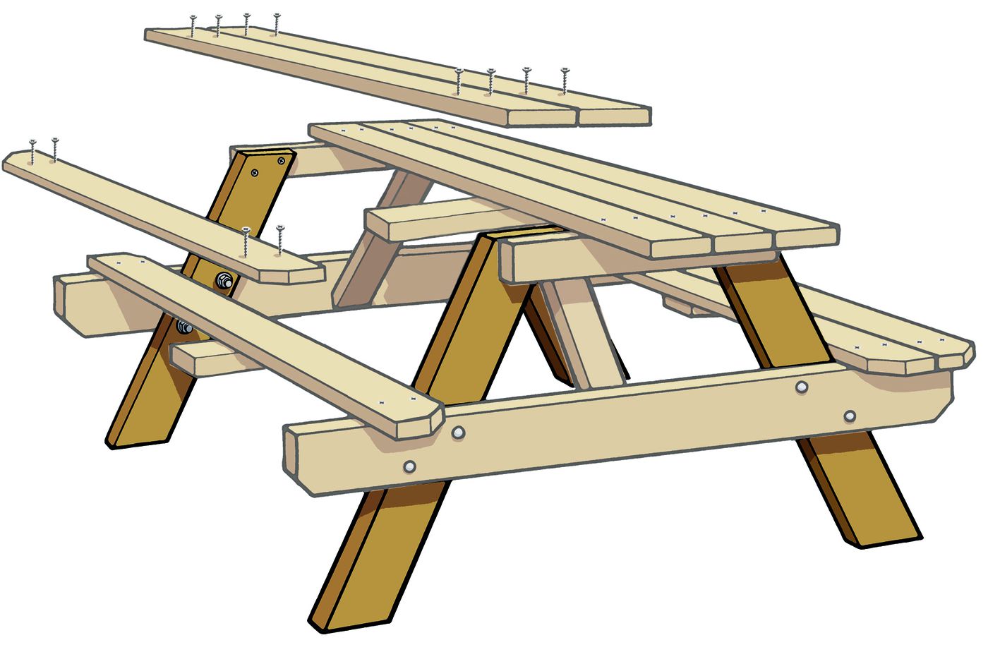 Picnic Table Plans---Easy to Build! 