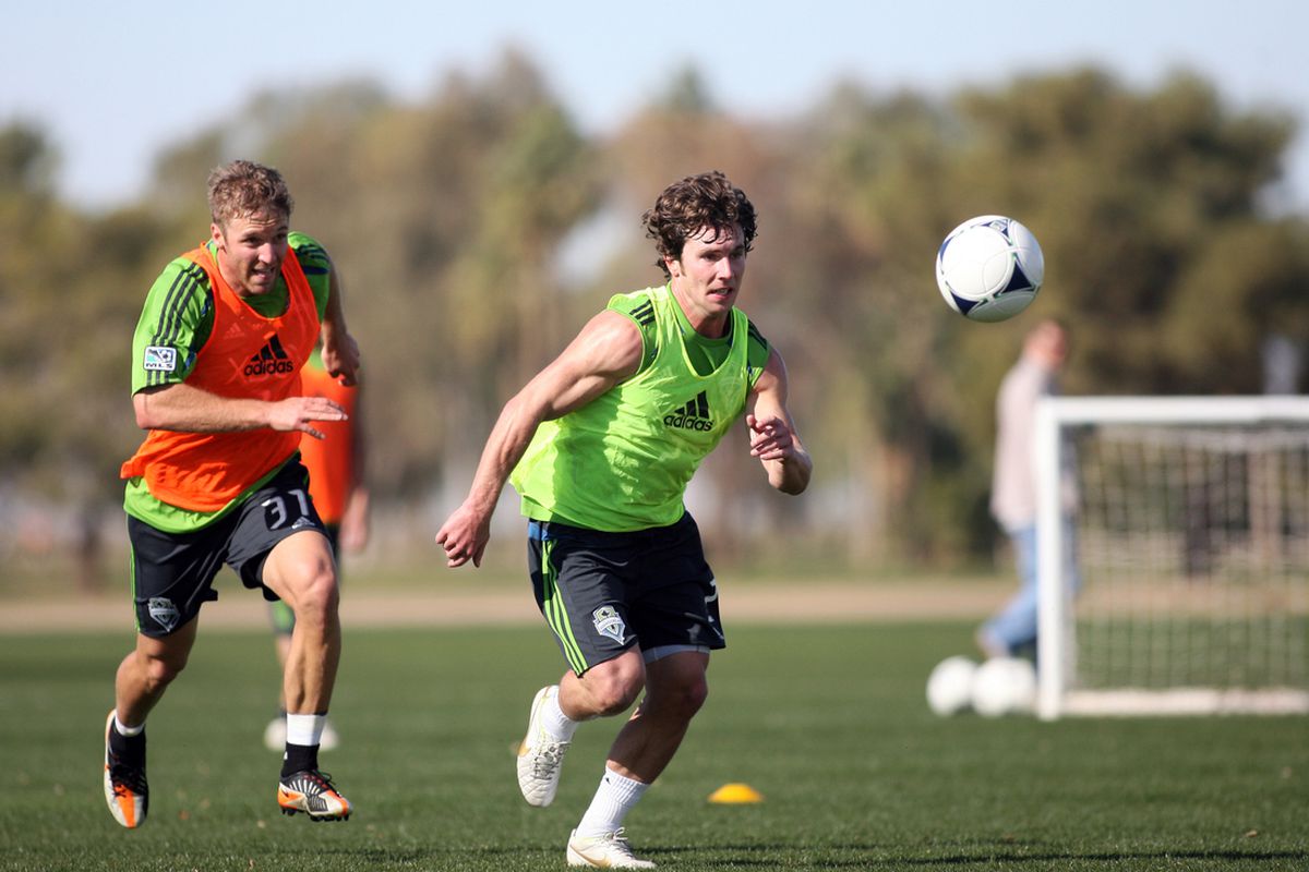 Mike Fucito is definitely one of the players in the running to be the second forward against Santos Laguna on March 7. (Photo Courtesy of SoundersFC.com)